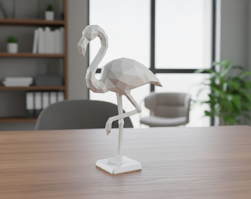 Low-Poly Flamingo 3D Printable 3D print model 3Dプリントモデル .c4d .max .obj .3ds .fbx .stl .blend