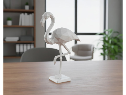 Low-Poly Flamingo 3D Printable 3D print model Modèles 3D en vedette