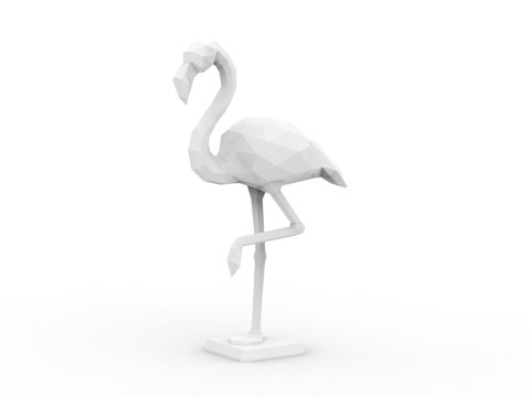 Low-Poly Flamingo 3D Printable 3D print model 3Dプリントモデル