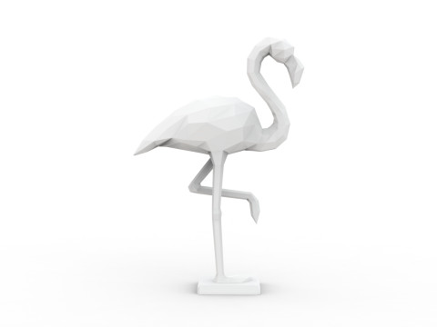 Low-Poly Flamingo 3D Printable 3D print model 3Dプリントモデル