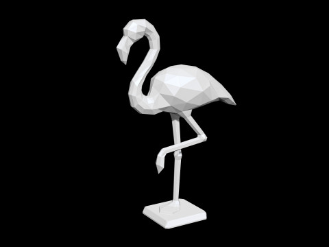 Low-Poly Flamingo 3D Printable 3D print model 3Dプリントモデル