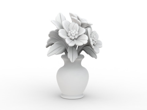 Flowers in Vase 3D Printable 3D print model 3D Print Model