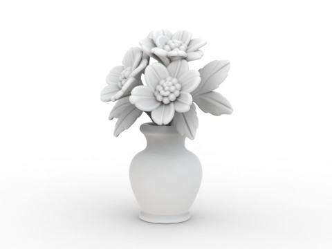 Flowers in Vase 3D Printable 3D print model 3D Print Model