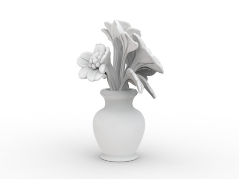 Flowers in Vase 3D Printable 3D print model 3D Print Model