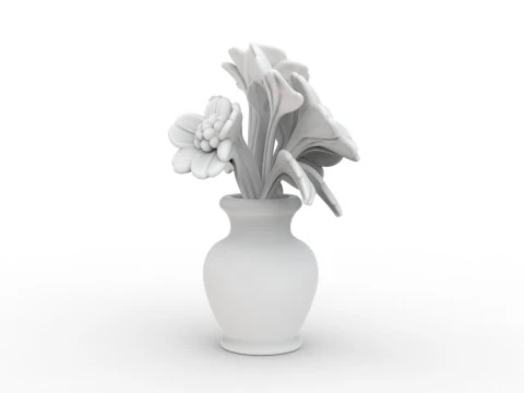 Flowers in Vase 3D Printable 3D print model 3D Print Model