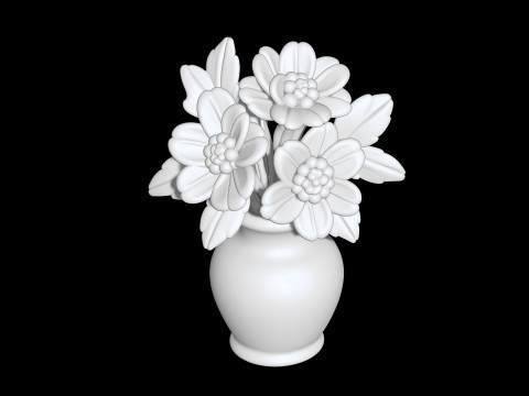 Flowers in Vase 3D Printable 3D print model 3D Print Model