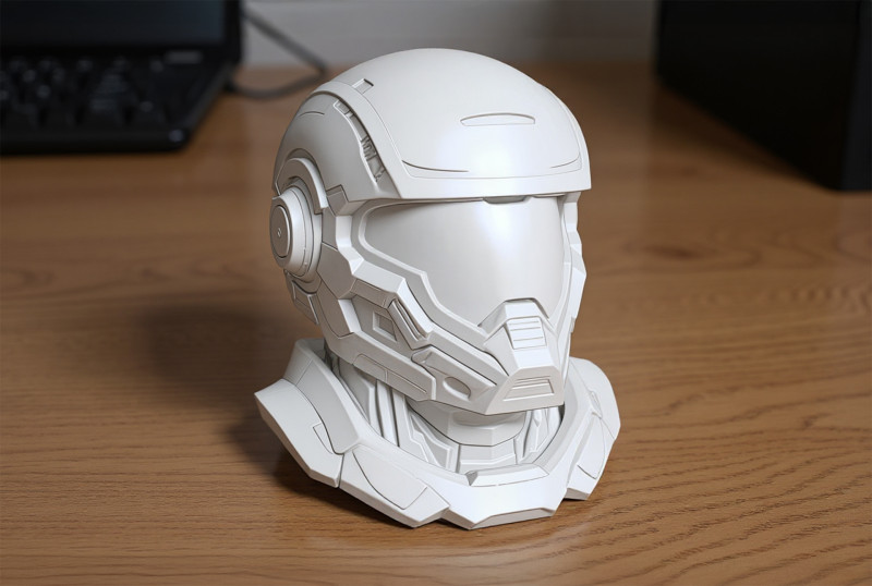 Sci-Fi Helmet 3D Printable 3D print model 3D 打印模型 .c4d .max .obj .3ds .fbx .stl .blend 