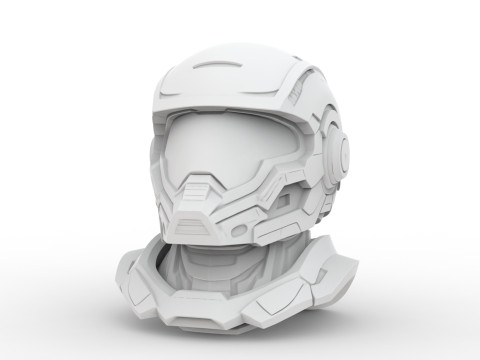 Sci-Fi Helmet 3D Printable 3D print model 3D 打印模型
