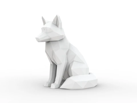 Fox Low-Poly 3D Printable 3D print model 3D Print Model