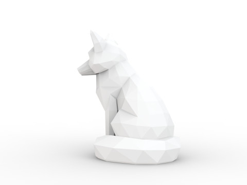 Fox Low-Poly 3D Printable 3D print model 3D Print Model