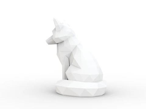 Fox Low-Poly 3D Printable 3D print model 3D Print Model