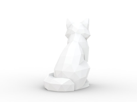Fox Low-Poly 3D Printable 3D print model 3D Print Model