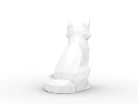 Fox Low-Poly 3D Printable 3D print model 3D Print Model