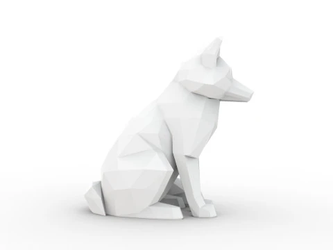 Fox Low-Poly 3D Printable 3D print model 3D Print Model