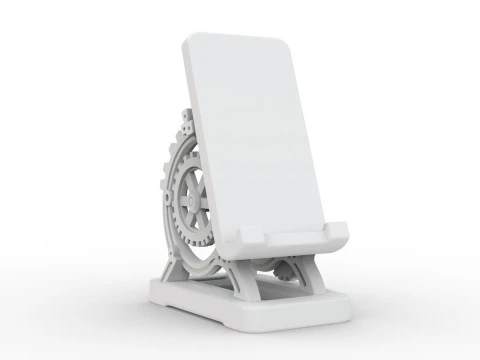 Phone Stand with Gears 3D Printable 3D print model 3D Print Model
