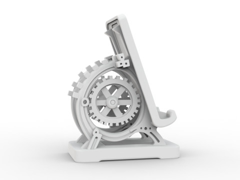 Phone Stand with Gears 3D Printable 3D print model Model Cetak 3D