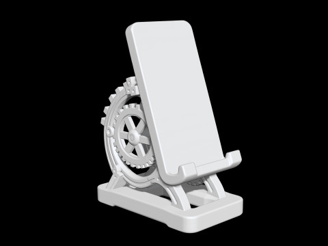 Phone Stand with Gears 3D Printable 3D print model Model Cetak 3D
