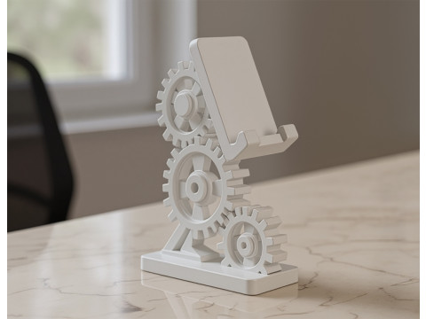Gear Phone Stand 3D Printable 3D print model Model do druku 3D