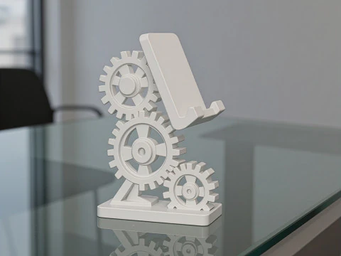 Gear Phone Stand 3D Printable 3D print model 3D Print Model