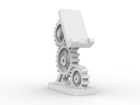 Gear Phone Stand 3D Printable 3D print model 3D प्रिंट मॉडल