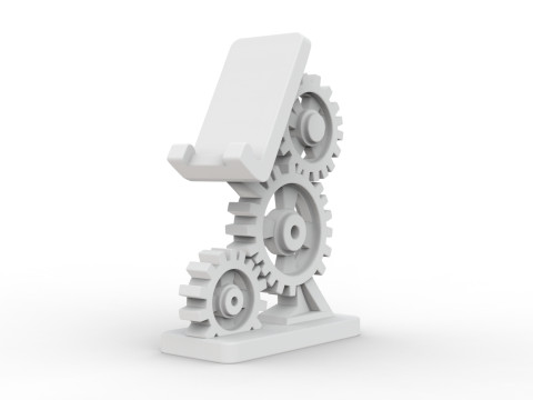 Gear Phone Stand 3D Printable 3D print model 3D प्रिंट मॉडल