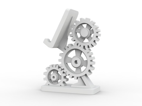 Gear Phone Stand 3D Printable 3D print model 3D प्रिंट मॉडल