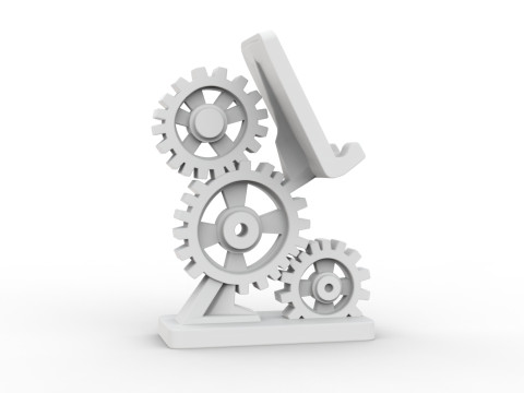 Gear Phone Stand 3D Printable 3D print model 3D प्रिंट मॉडल