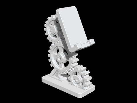 Gear Phone Stand 3D Printable 3D print model 3D प्रिंट मॉडल