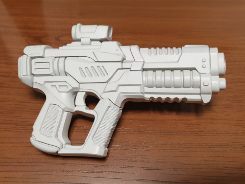 Sci-Fi Handgun 3D Printable 3D print model 3D Baskı Modeli