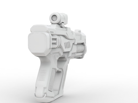 Sci-Fi Handgun 3D Printable 3D print model 3D 打印模型
