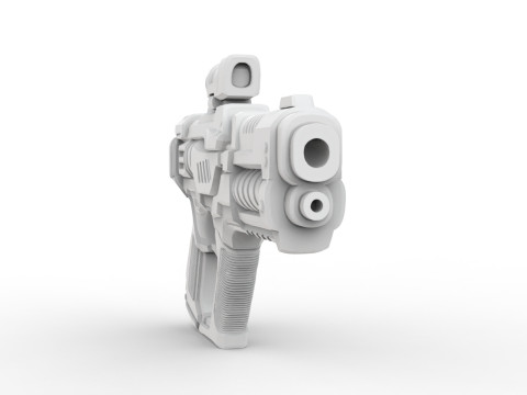 Sci-Fi Handgun 3D Printable 3D print model 3D 打印模型