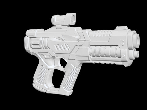 Sci-Fi Handgun 3D Printable 3D print model 3D 打印模型