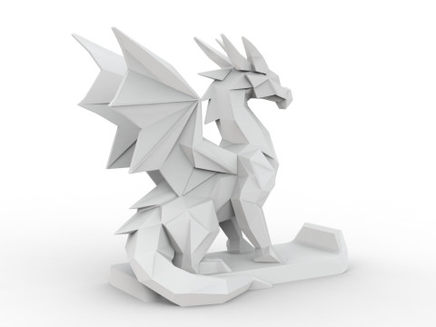 Dragon Low-Poly 3D Printable 3D print model 3D Print Model