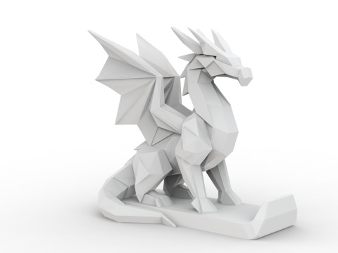 Dragon Low-Poly 3D Printable 3D print model 3D Print Model
