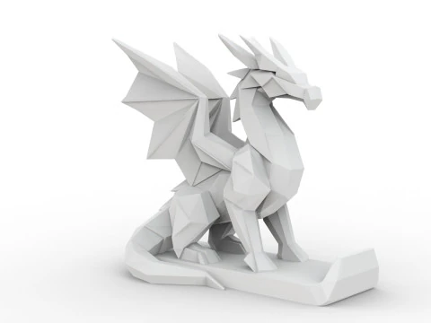 Dragon Low-Poly 3D Printable 3D print model 3D Print Model