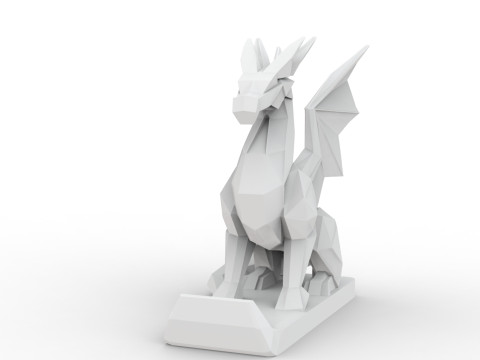 Dragon Low-Poly 3D Printable 3D print model 3D Print Model