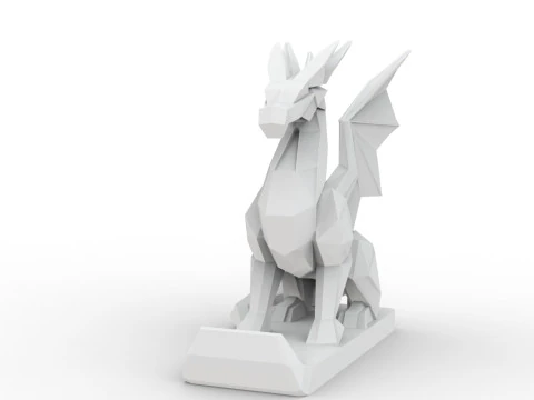 Dragon Low-Poly 3D Printable 3D print model 3D Print Model