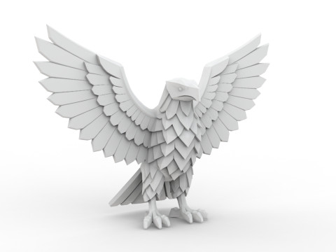 Eagle Low-Poly 3D Printable 3D print model 3D Print Model