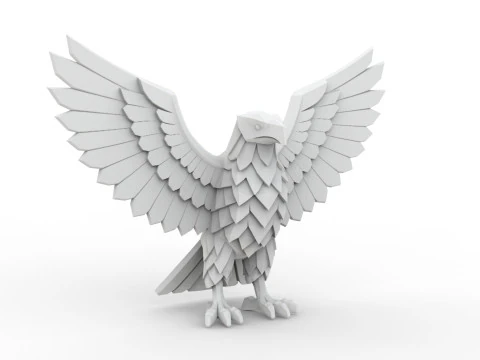 Eagle Low-Poly 3D Printable 3D print model 3D Print Model