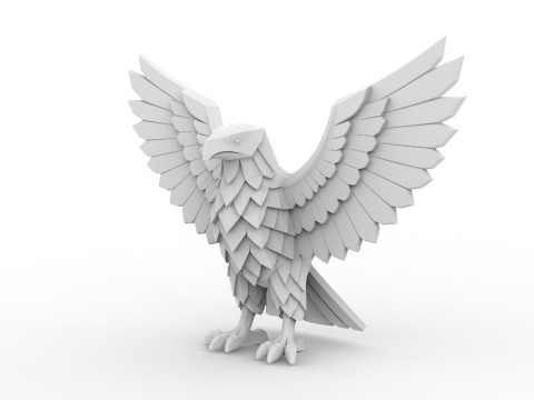 Eagle Low-Poly 3D Printable 3D print model 3D Print Model