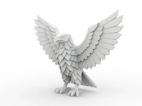 Eagle Low-Poly 3D Printable 3D print model 3D Print Model