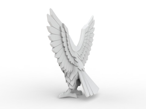 Eagle Low-Poly 3D Printable 3D print model 3D Print Model