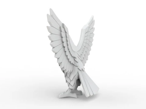 Eagle Low-Poly 3D Printable 3D print model 3D Print Model