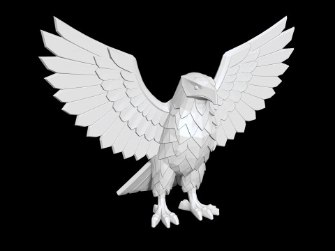 Eagle Low-Poly 3D Printable 3D print model 3D Print Model