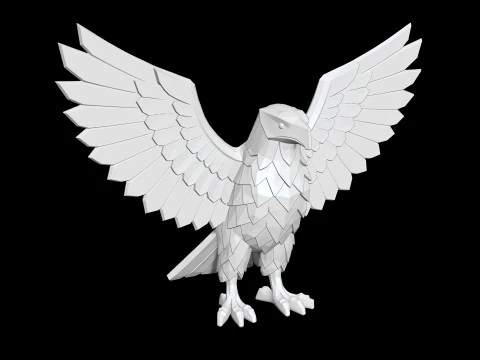 Eagle Low-Poly 3D Printable 3D print model 3D Print Model