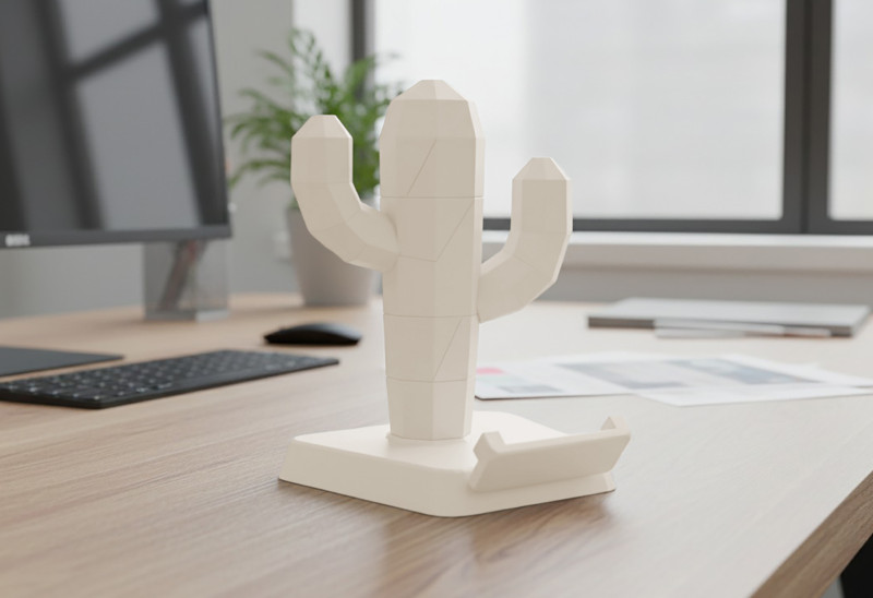 Cactus Phone Holder 3D Printable 3D print model 3D Druckmodell .c4d .max .obj .3ds .fbx .stl .blend 