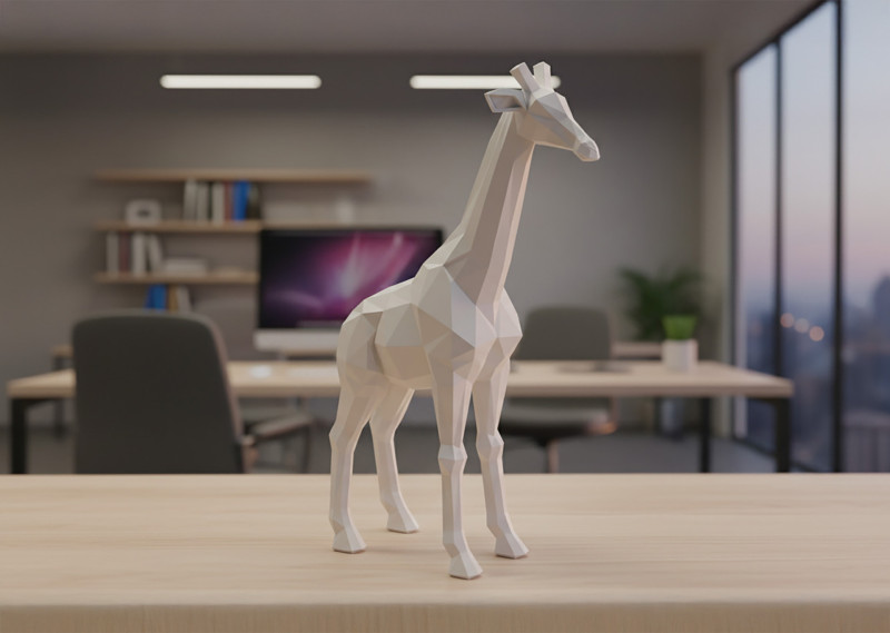 Giraffe Low-Poly 3D Printable 3D print model 3D 打印模型 .c4d .max .obj .3ds .fbx .stl .blend 