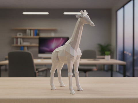 Giraffe Low-Poly 3D Printable 3D print model 3D Baskı Modeli