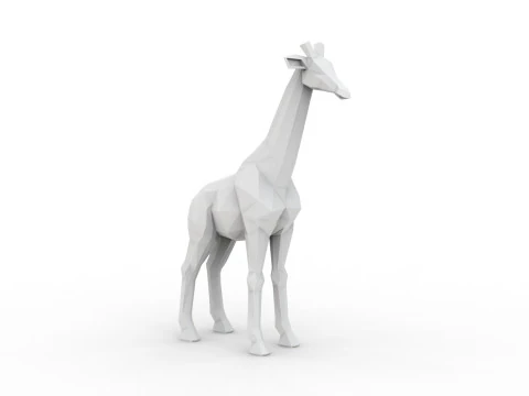 Giraffe Low-Poly 3D Printable 3D print model 3D Print Model