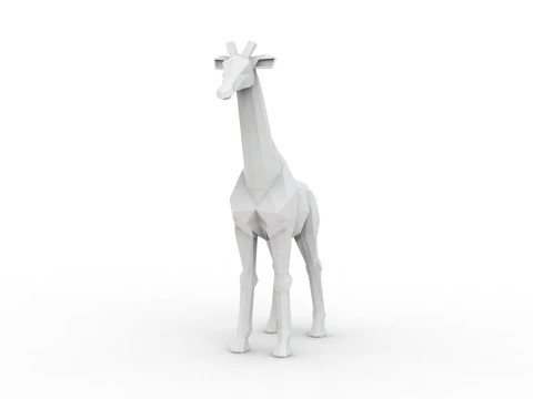Giraffe Low-Poly 3D Printable 3D print model 3D Print Model